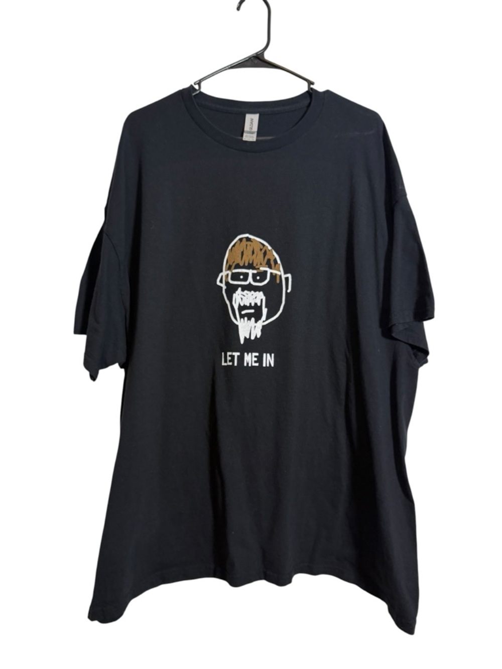 Black Graphic "Let Me In" Tee sz 3XL
